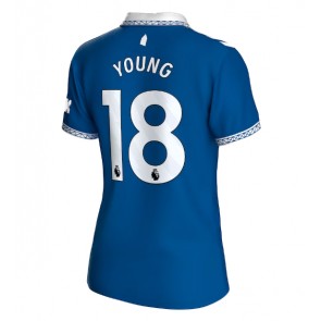 Everton Ashley Young #18 Hjemmebanetrøje Dame 2023-24 Kort ærmer